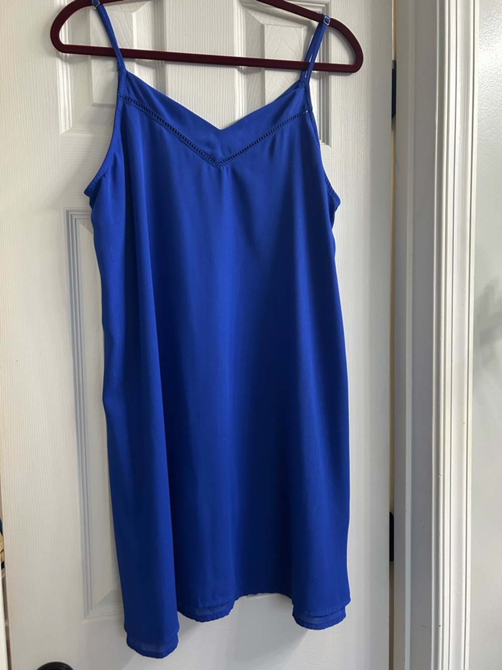 Mi Ami Royal Blue Sleeveless V-Neck Mini Slip Dress
